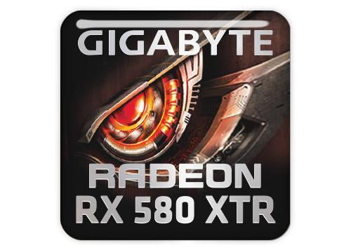 Gigabyte Radeon RX 580 XTR 1"x1" Chrome Effect Domed Case Badge / Sticker Logo