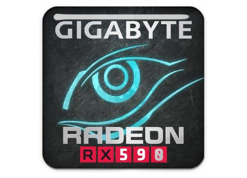 Gigabyte Radeon RX 590 1"x1" Chrome Effect Domed Case Badge / Sticker Logo