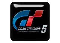 Gran Turismo 5 GT5 Black 1"x1" Chrome Effect Domed Case Badge / Sticker Logo