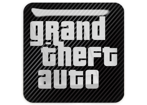 Grand Theft Auto GTA 1"x1" Chrome Effect Domed Case Badge / Sticker Logo