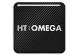 Insignia/logotipo adhesivo de caja abovedada con efecto cromado de HT Omega de 1"x1"