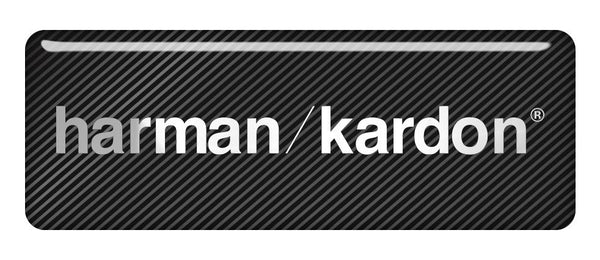 Insignia/logotipo adhesivo de caja abovedada con efecto cromado de Harman Kardon de 2,75 x 1 pulgada