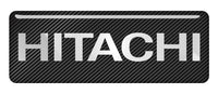 Hitachi 2.75"x1" Chrome Effect Domed Case Badge / Sticker Logo