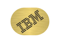 IBM Model M 1"x0.8" Brushed Gold Effect Flat Logo Sticker