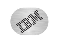 IBM Model M 1"x0.8" Brushed Silver Effect Flat Logo Sticker