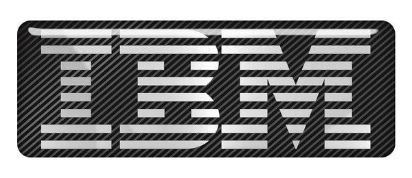 IBM 2.75"x1" Chrome Effect Domed Case Badge / Sticker Logo