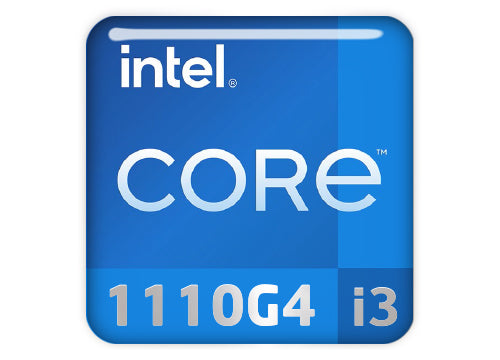 Intel Core i3 1110G4 1"x1" Chrome Effect Domed Case Badge / Sticker Logo