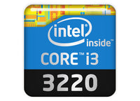 Intel Core i3 3220 1"x1" Chrome Effect Domed Case Badge / Sticker Logo