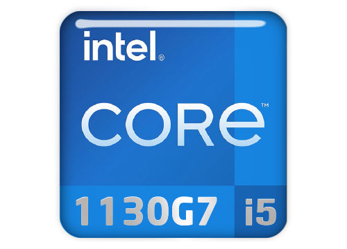 Intel Core i5 1130G7 1"x1" Chrome Effect Domed Case Badge / Sticker Logo
