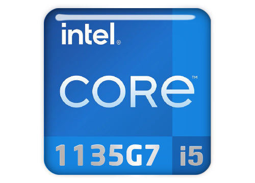 Intel Core i5 1135G7 1"x1" Chrome Effect Domed Case Badge / Sticker Logo