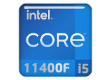 Intel Core i5 11400F 1"x1" Insignia de caja abovedada con efecto cromado / Logotipo adhesivo