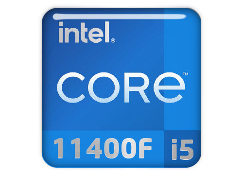 Intel Core i5 11400F 1"x1" Chrome Effect Domed Case Badge / Sticker Logo