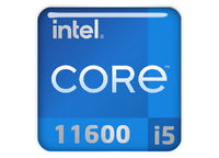 Intel Core i5 11600 1"x1" Chrome Effect Domed Case Badge / Sticker Logo