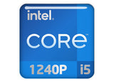 Intel Core i5 1240P 1"x1" Insignia de caja abovedada con efecto cromado / Logotipo adhesivo