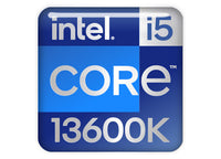Intel Core i5 13600K 1"x1" Chrome Effect Domed Case Badge / Sticker Logo