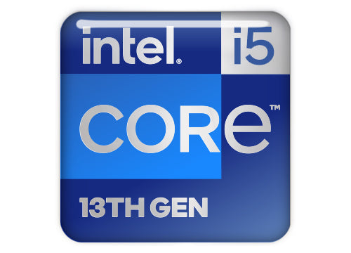 Intel Core i5 13th Generation 1"x1" Chrome Effect Domed Case Badge / Sticker Logo