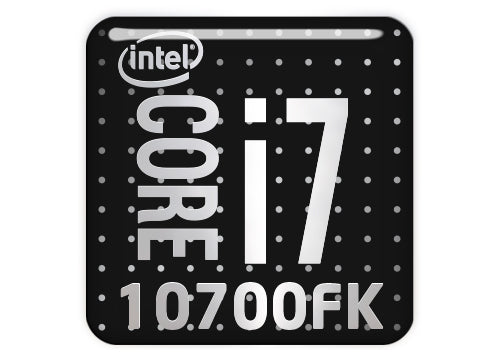 Intel Core i7 10700FK 1"x1" Chrome Effect Domed Case Badge / Sticker Logo