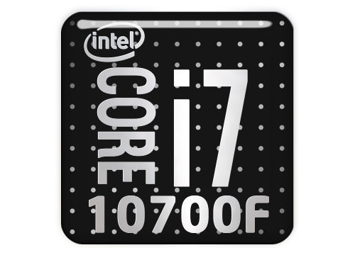 Intel Core i7 10700F 1"x1" Chrome Effect Domed Case Badge / Sticker Logo