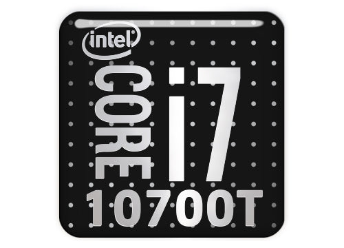 Intel Core i7 10700T 1"x1" Chrome Effect Domed Case Badge / Sticker Logo