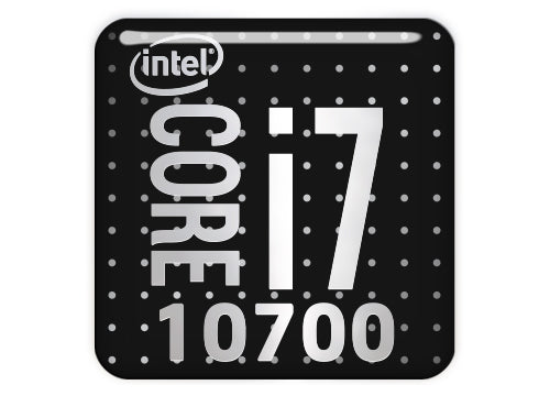 Intel Core i7 10700 1"x1" Chrome Effect Domed Case Badge / Sticker Logo