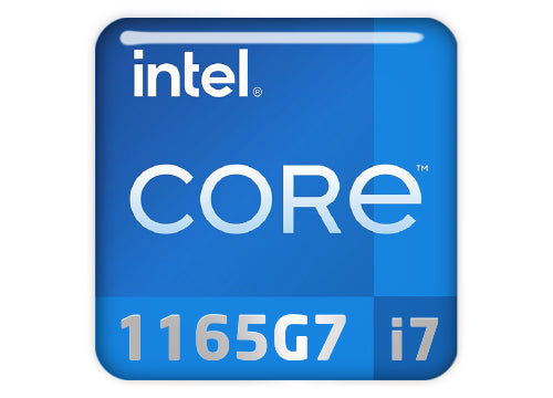 Intel Core i7 1165G7 1"x1" Chrome Effect Domed Case Badge / Sticker Logo