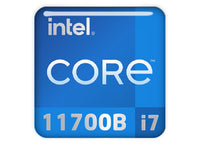 Intel Core i7 11700B 1"x1" Chrome Effect Domed Case Badge / Sticker Logo