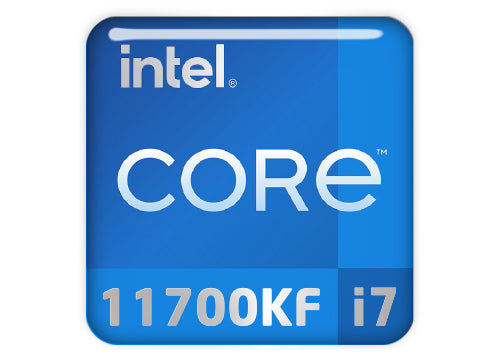 Intel Core i7 11700KF 1"x1" Chrome Effect Domed Case Badge / Sticker Logo