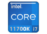 Intel Core i7 11700K 1"x1" Insignia de caja abovedada con efecto cromado / Logotipo adhesivo