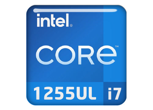Intel Core i7 1255UL 1"x1" Chrome Effect Domed Case Badge / Sticker Logo