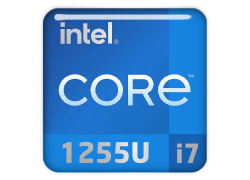 Intel Core i7 1255U 1"x1" Chrome Effect Domed Case Badge / Sticker Logo