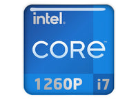 Intel Core i7 1260P 1"x1" Chrome Effect Domed Case Badge / Sticker Logo