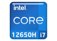 Intel Core i7 12650H 1"x1" Chrome Effect Domed Case Badge / Sticker Logo