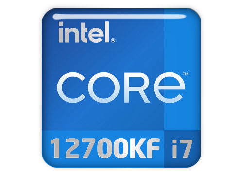 Intel Core i7 12700KF 1"x1" Chrome Effect Domed Case Badge / Sticker Logo