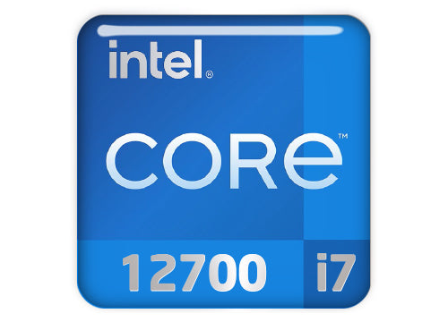 Intel Core i7 12700 1"x1" Chrome Effect Domed Case Badge / Sticker Logo