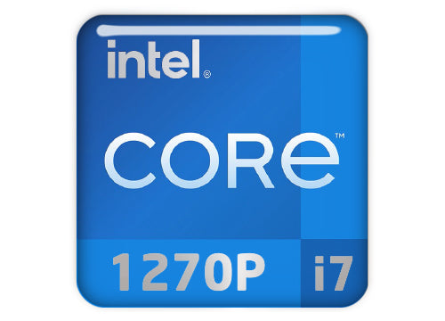 Intel Core i7 1270P 1"x1" Chrome Effect Domed Case Badge / Sticker Logo