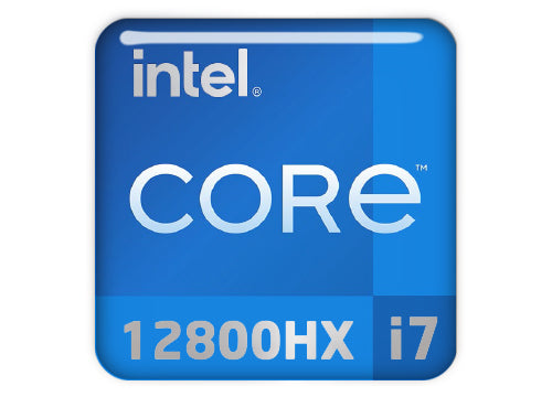 Intel Core i7 12800HX 1"x1" Chrome Effect Domed Case Badge / Sticker Logo