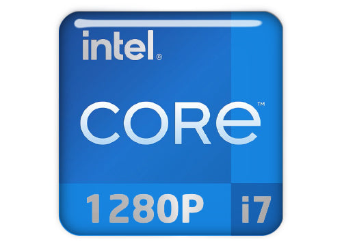 Intel Core i7 1280P 1"x1" Chrome Effect Domed Case Badge / Sticker Logo