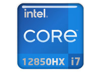 Insignia/logotipo adhesivo de carcasa abovedada con efecto cromado Intel Core i7 12850HX de 1"x1"