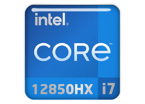 Intel Core i7 12850HX 1"x1" Chrome Effect Domed Case Badge / Sticker Logo