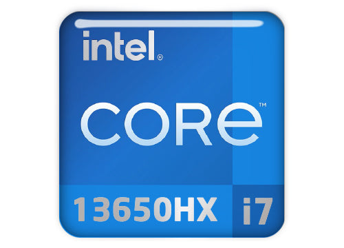 Intel Core i7 13650HX 1"x1" Chrome Effect Domed Case Badge / Sticker Logo