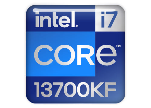 Intel Core i7 13700KF 1"x1" Chrome Effect Domed Case Badge / Sticker Logo