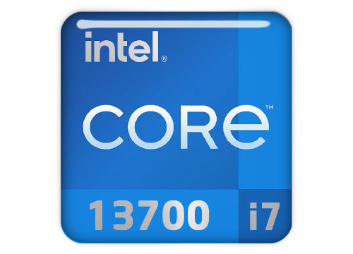 Intel Core i7 13700 1"x1" Insignia de caja abovedada con efecto cromado / Logotipo adhesivo