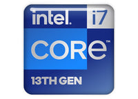 Intel Core i7 13th Generation 1"x1" Chrome Effect Domed Case Badge / Sticker Logo
