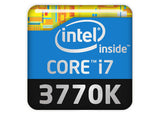 Intel Core i7 3770K 1"x1" Insignia de caja abovedada con efecto cromado / Logotipo adhesivo