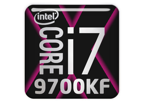 Intel Core i7 9700KF 1"x1" Chrome Effect Domed Case Badge / Sticker Logo