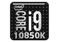 Intel Core i9 10850K 1"x1" Badge de boîtier bombé effet chromé / Logo autocollant