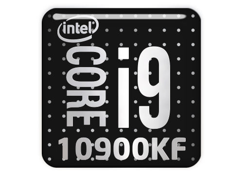Intel Core i9 10900KF 1"x1" Chrome Effect Domed Case Badge / Sticker Logo
