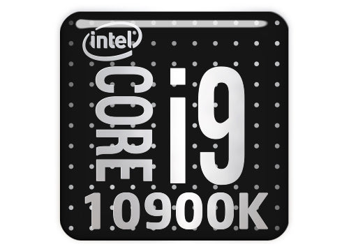 Intel Core i9 10900K 1"x1" Chrome Effect Domed Case Badge / Sticker Logo