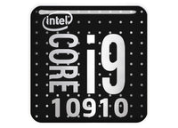 Intel Core i9 10910 1"x1" Badge de boîtier bombé effet chromé / Logo autocollant