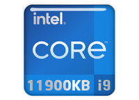 Intel Core i9 11900KB 1"x1" Chrome Effect Domed Case Badge / Sticker Logo